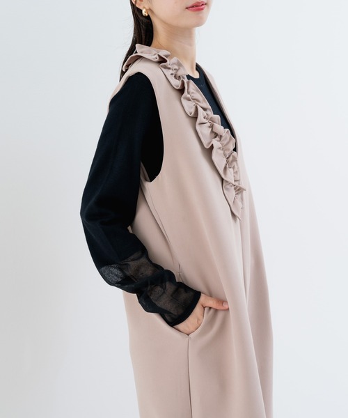 ANNA LUNA(アンナルナ)の「【ANNA LUNA】 華やぎ フリル ジャンパースカート(ジャンパースカート・レディース・ブラック/ベージュ・MEDIUM)」の12枚目の写真