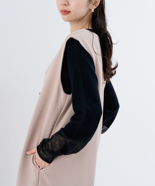 ANNA LUNA(アンナルナ)の「【ANNA LUNA】 華やぎ フリル ジャンパースカート(ジャンパースカート・レディース・ブラック/ベージュ・MEDIUM)」の14枚目の写真