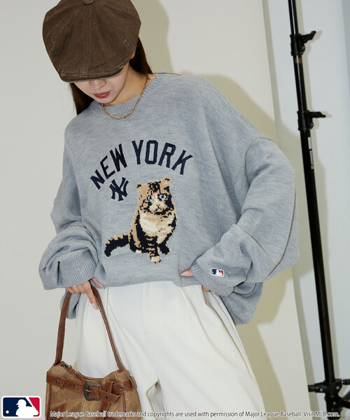 MLB/Mejerリーグベースボール ANIMAL KNIT TOPS — ограниченная коллекция вязаный топ с животным принтом