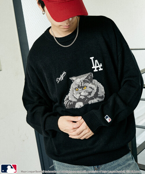 MLB(メジャーリーグベースボール)の「MLB/メジャーリーグベースボール 別注 ANIMAL KNIT TOPS/アニマルクルーネックニット(限定展開)(ニット/セーター・メンズ・グレー/ブラウン/ブラック・MEDIUM/LARGE/SMALL)」の4枚目の写真