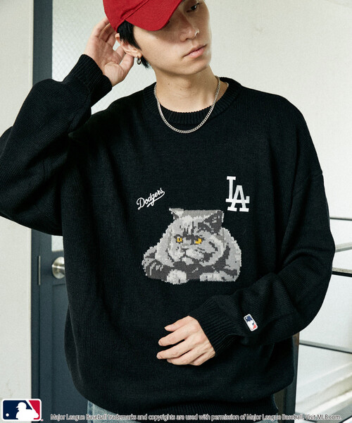 MLB(メジャーリーグベースボール)の「MLB/メジャーリーグベースボール 別注 ANIMAL KNIT TOPS/アニマルクルーネックニット(限定展開)(ニット/セーター・メンズ・グレー/ブラウン/ブラック・MEDIUM/LARGE/SMALL)」の6枚目の写真
