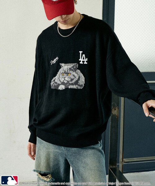 MLB(メジャーリーグベースボール)の「MLB/メジャーリーグベースボール 別注 ANIMAL KNIT TOPS/アニマルクルーネックニット(限定展開)(ニット/セーター・メンズ・グレー/ブラウン/ブラック・MEDIUM/LARGE/SMALL)」の7枚目の写真
