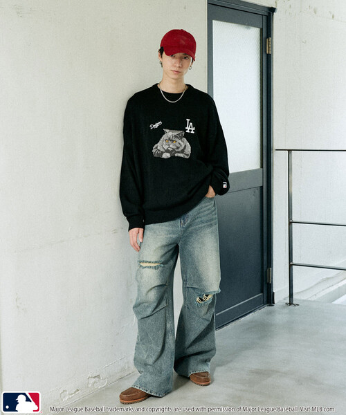 MLB(メジャーリーグベースボール)の「MLB/メジャーリーグベースボール 別注 ANIMAL KNIT TOPS/アニマルクルーネックニット(限定展開)(ニット/セーター・メンズ・グレー/ブラウン/ブラック・MEDIUM/LARGE/SMALL)」の17枚目の写真