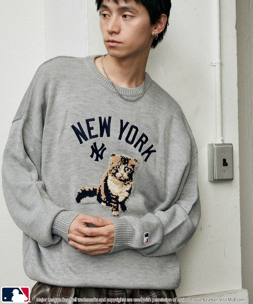 MLB(メジャーリーグベースボール)の「MLB/メジャーリーグベースボール 別注 ANIMAL KNIT TOPS/アニマルクルーネックニット(限定展開)(ニット/セーター・メンズ・グレー/ブラウン/ブラック・MEDIUM/LARGE/SMALL)」の22枚目の写真