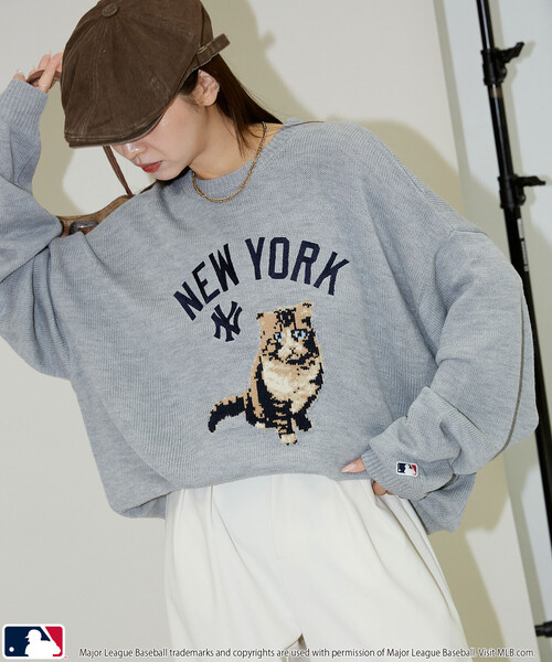 MLB(メジャーリーグベースボール)の「MLB/メジャーリーグベースボール 別注 ANIMAL KNIT TOPS/アニマルクルーネックニット(限定展開)(ニット/セーター・メンズ・グレー/ブラウン/ブラック・MEDIUM/LARGE/SMALL)」の9枚目の写真