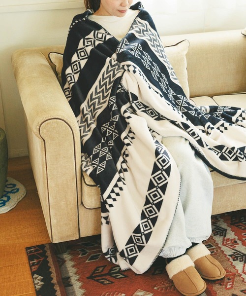 BAYFLOW（ベイフロー）の「BFフリースブランケットL 25AW（ブランケット・メンズ・ブラウン系/ホワイト系/グレー系/ブラック系・ONE SIZE）」の7枚目の写真