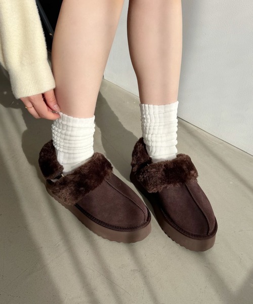 セール】【 厚底 あったか 】 ムートン 2way サンダル /51320（ブーツ