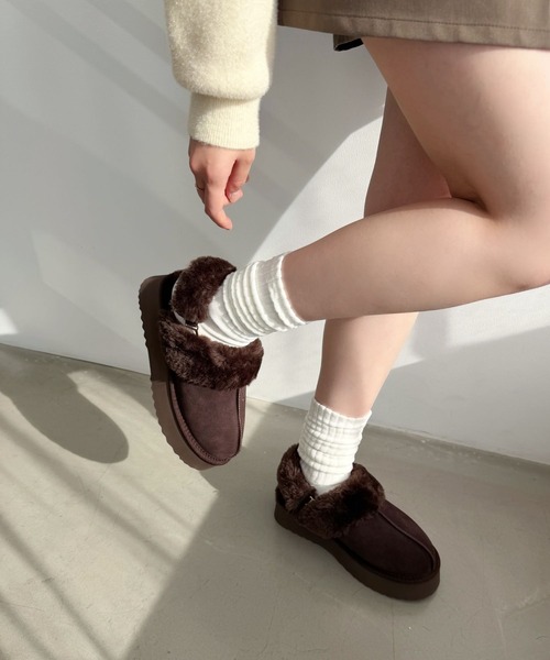 セール】【 厚底 あったか 】 ムートン 2way サンダル /51320（ブーツ