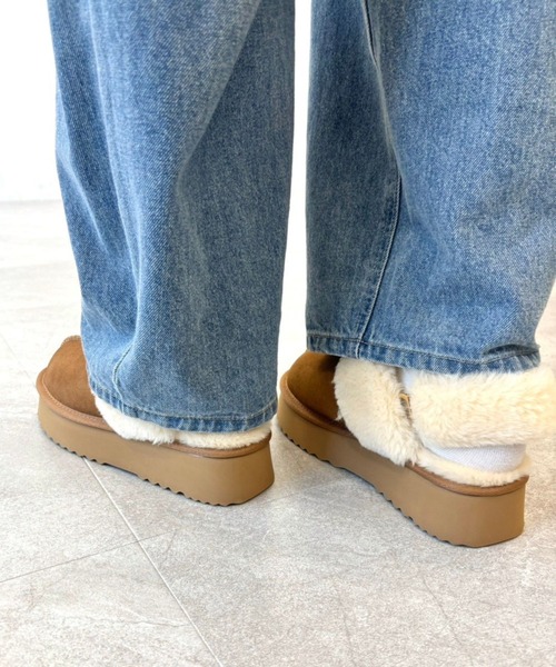 ORiental TRaffic（オリエンタルトラフィック）の「【 厚底 あったか 】 ムートン 2way サンダル /51320（ブーツ・レディース・ピンク/キャメル/ブラック/ブラウン/ベージュ・S/LL/L/M/SS/3L）」の14枚目の写真