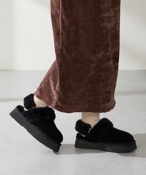 ORiental TRaffic（オリエンタルトラフィック）の「【 厚底 あったか 】 ムートン 2way サンダル /51320（ブーツ・レディース・ピンク/キャメル/ブラック/ブラウン/ベージュ・S/LL/L/M/SS/3L）」の17枚目の写真