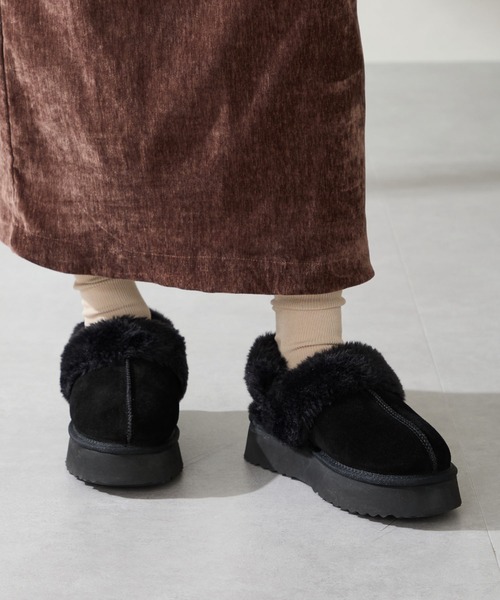 ORiental TRaffic（オリエンタルトラフィック）の「【 厚底 あったか 】 ムートン 2way サンダル /51320（ブーツ・レディース・ピンク/キャメル/ブラック/ブラウン/ベージュ・S/LL/L/M/SS/3L）」の18枚目の写真