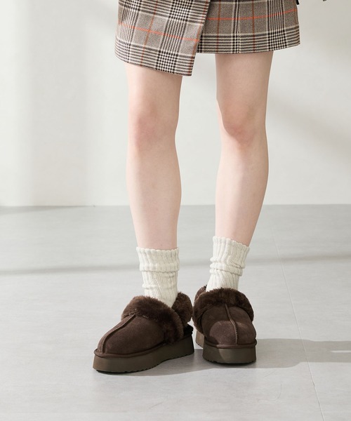 セール】【 厚底 あったか 】 ムートン 2way サンダル /51320（ブーツ