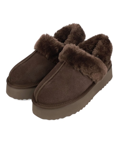 ORiental TRaffic（オリエンタルトラフィック）の「【 厚底 あったか 】 ムートン 2way サンダル /51320（ブーツ・レディース・ピンク/キャメル/ブラック/ブラウン/ベージュ・S/LL/L/M/SS/3L）」の22枚目の写真