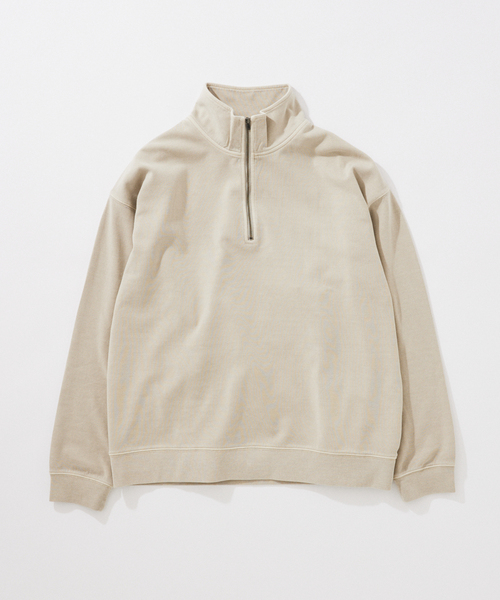 JOURNAL STANDARD(ジャーナルスタンダード)の「ダンボール ピグメント ハーフ ジップ スウェット(スウェット・メンズ・ネイビー/カーキ/ブラック系その他/ベージュ系その他・MEDIUM/LARGE)」の2枚目の写真