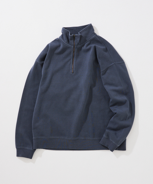 JOURNAL STANDARD(ジャーナルスタンダード)の「ダンボール ピグメント ハーフ ジップ スウェット(スウェット・メンズ・ネイビー/カーキ/ブラック系その他/ベージュ系その他・MEDIUM/LARGE)」の4枚目の写真