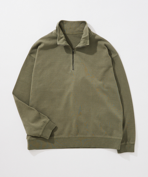 JOURNAL STANDARD(ジャーナルスタンダード)の「ダンボール ピグメント ハーフ ジップ スウェット(スウェット・メンズ・ネイビー/カーキ/ブラック系その他/ベージュ系その他・MEDIUM/LARGE)」の3枚目の写真