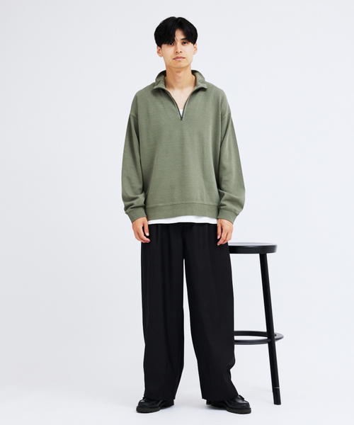 JOURNAL STANDARD(ジャーナルスタンダード)の「ダンボール ピグメント ハーフ ジップ スウェット(スウェット・メンズ・ネイビー/カーキ/ブラック系その他/ベージュ系その他・MEDIUM/LARGE)」の7枚目の写真