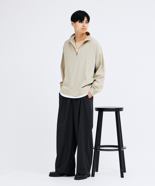 JOURNAL STANDARD(ジャーナルスタンダード)の「ダンボール ピグメント ハーフ ジップ スウェット(スウェット・メンズ・ネイビー/カーキ/ブラック系その他/ベージュ系その他・MEDIUM/LARGE)」の8枚目の写真