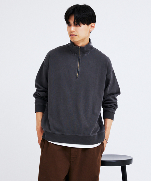 JOURNAL STANDARD(ジャーナルスタンダード)の「ダンボール ピグメント ハーフ ジップ スウェット(スウェット・メンズ・ネイビー/カーキ/ブラック系その他/ベージュ系その他・MEDIUM/LARGE)」の10枚目の写真