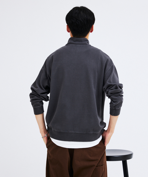 JOURNAL STANDARD(ジャーナルスタンダード)の「ダンボール ピグメント ハーフ ジップ スウェット(スウェット・メンズ・ネイビー/カーキ/ブラック系その他/ベージュ系その他・MEDIUM/LARGE)」の12枚目の写真