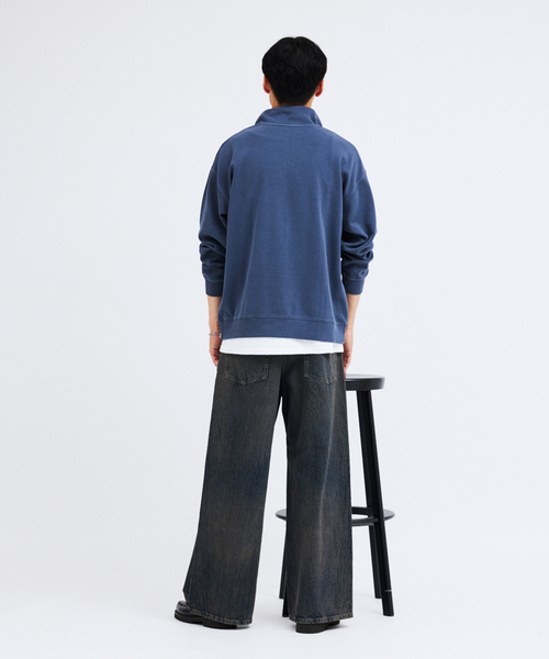 JOURNAL STANDARD(ジャーナルスタンダード)の「ダンボール ピグメント ハーフ ジップ スウェット(スウェット・メンズ・ネイビー/カーキ/ブラック系その他/ベージュ系その他・MEDIUM/LARGE)」の19枚目の写真