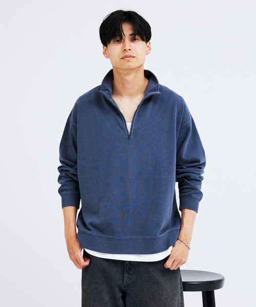 JOURNAL STANDARD(ジャーナルスタンダード)の「ダンボール ピグメント ハーフ ジップ スウェット(スウェット・メンズ・ネイビー/カーキ/ブラック系その他/ベージュ系その他・MEDIUM/LARGE)」の20枚目の写真