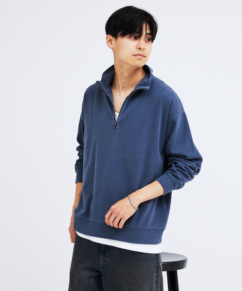 JOURNAL STANDARD(ジャーナルスタンダード)の「ダンボール ピグメント ハーフ ジップ スウェット(スウェット・メンズ・ネイビー/カーキ/ブラック系その他/ベージュ系その他・MEDIUM/LARGE)」の21枚目の写真