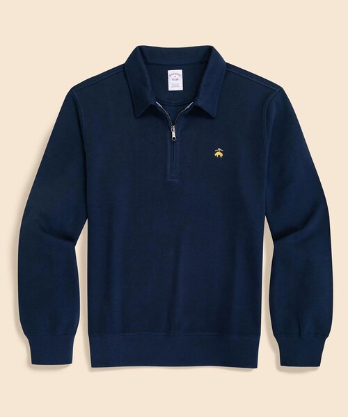 BROOKS BROTHERS(ブルックスブラザーズ)の「コットンジャージー GFロゴ ハーフジップカラー プルオーバー(スウェット・メンズ・キャメル/ダークブラウン/ネイビー・X-LARGE/LARGE/SMALL/MEDIUM)」の1枚目の写真