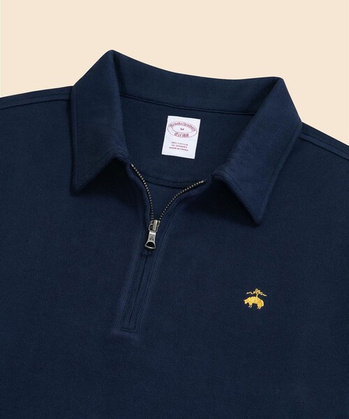 BROOKS BROTHERS(ブルックスブラザーズ)の「コットンジャージー GFロゴ ハーフジップカラー プルオーバー(スウェット・メンズ・キャメル/ダークブラウン/ネイビー・X-LARGE/LARGE/SMALL/MEDIUM)」の5枚目の写真