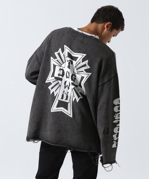 FR(13)NDS（フレンズ）の「FR(13)NDS/フレンズ/DOGTOWN コラボニット（ニット/セーター・メンズ・ブラック/グレー・M/L）」の2枚目の写真