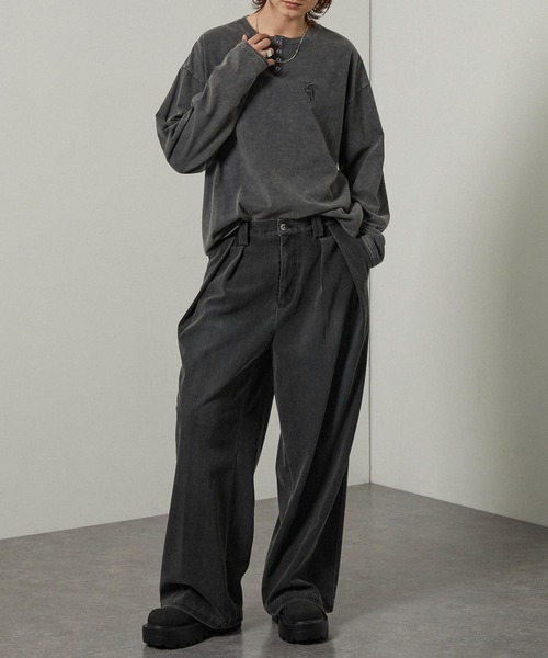 Alfred Alex（アルフレッドアレックス）の「【Alfred Alex】ヴィンテージ加工ピグメント コーデュロイワイドパンツ【セットアップ対応】（その他パンツ・メンズ・ブラック/ブラウン系/グレー・S/M/L）」の5枚目の写真