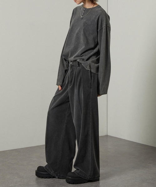 Alfred Alex（アルフレッドアレックス）の「【Alfred Alex】ヴィンテージ加工ピグメント コーデュロイワイドパンツ【セットアップ対応】（その他パンツ・メンズ・ブラック/ブラウン系/グレー・S/M/L）」の6枚目の写真