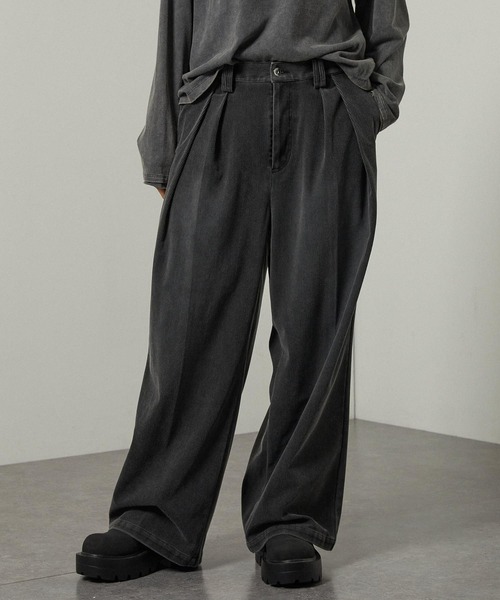Alfred Alex（アルフレッドアレックス）の「【Alfred Alex】ヴィンテージ加工ピグメント コーデュロイワイドパンツ【セットアップ対応】（その他パンツ・メンズ・ブラック/ブラウン系/グレー・S/M/L）」の9枚目の写真