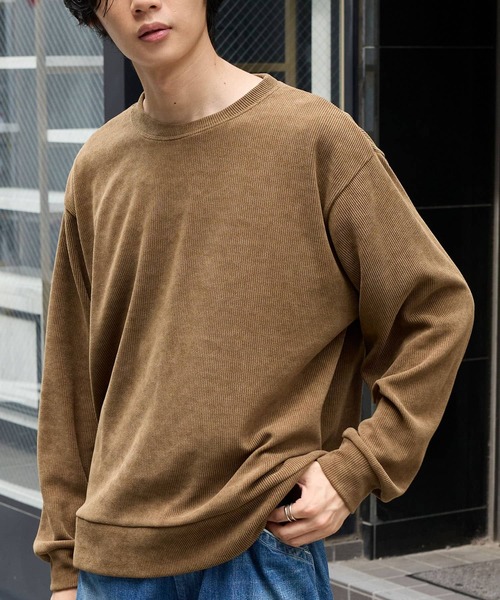 抗菌・防臭〉コーデュロイタッチオーバーサイズリブカットソー MONO