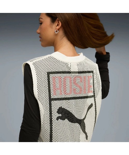PUMA(プーマ)の「PUMA PUMA x ROSE RELAXED MESH TOP(プーマ プーマ x ロゼ リラックスド メッシュ トップ)(シャツ/ブラウス・レディース・ブラック系/ホワイト系・SMALL/MEDIUM/LARGE)」の6枚目の写真