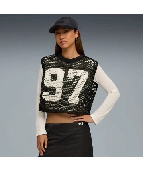PUMA(プーマ)の「PUMA PUMA x ROSE RELAXED MESH TOP(プーマ プーマ x ロゼ リラックスド メッシュ トップ)(シャツ/ブラウス・レディース・ブラック系/ホワイト系・SMALL/MEDIUM/LARGE)」の11枚目の写真