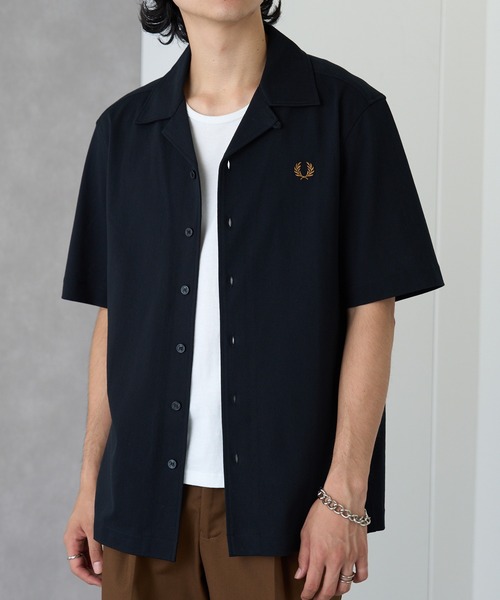 FRED PERRY(フレッドペリー)の「【FRED PERRY】COMPRESS MESH REVERE COLLAR SH M1745(シャツ/ブラウス・メンズ・ネイビー/オフホワイト/ブラック・M/S/XL/L)」の8枚目の写真