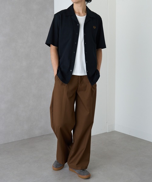 FRED PERRY(フレッドペリー)の「【FRED PERRY】COMPRESS MESH REVERE COLLAR SH M1745(シャツ/ブラウス・メンズ・ネイビー/オフホワイト/ブラック・M/S/XL/L)」の10枚目の写真