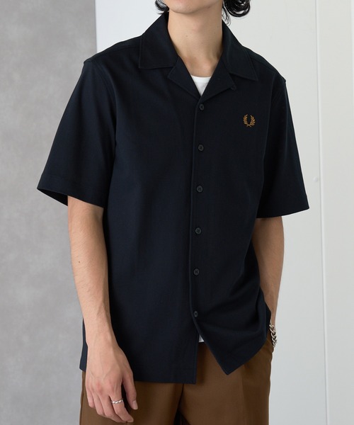 FRED PERRY(フレッドペリー)の「【FRED PERRY】COMPRESS MESH REVERE COLLAR SH M1745(シャツ/ブラウス・メンズ・ネイビー/オフホワイト/ブラック・M/S/XL/L)」の5枚目の写真