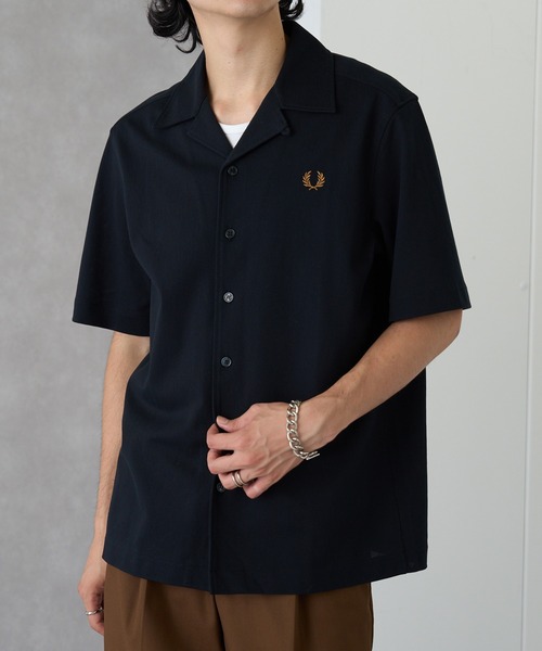 FRED PERRY(フレッドペリー)の「【FRED PERRY】COMPRESS MESH REVERE COLLAR SH M1745(シャツ/ブラウス・メンズ・ネイビー/オフホワイト/ブラック・M/S/XL/L)」の6枚目の写真