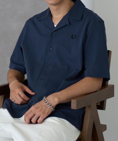 FRED PERRY(フレッドペリー)の「【FRED PERRY】COMPRESS MESH REVERE COLLAR SH M1745(シャツ/ブラウス・メンズ・ネイビー/オフホワイト/ブラック・M/S/XL/L)」の22枚目の写真
