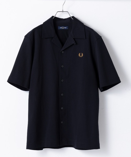FRED PERRY(フレッドペリー)の「【FRED PERRY】COMPRESS MESH REVERE COLLAR SH M1745(シャツ/ブラウス・メンズ・ネイビー/オフホワイト/ブラック・M/S/XL/L)」の4枚目の写真