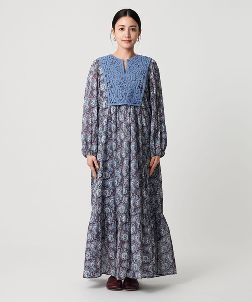 NE QUITTEZ PAS!(ヌキテパ)の「<ne Quittez pas>ペイズリーレースドレス(ワンピース・レディース・ネイビー・M)」の5枚目の写真