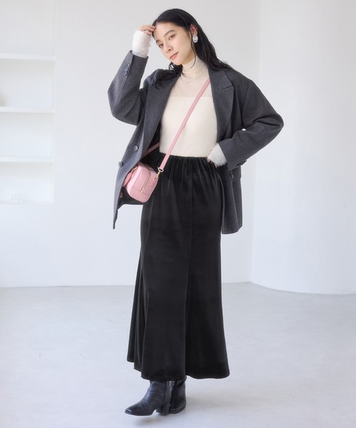 VIS(ビス)の「ベロアナロースカート(スカート・レディース・ブラック/ダークブラウン・S/M)」の6枚目の写真