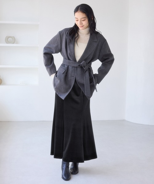 VIS(ビス)の「ベロアナロースカート(スカート・レディース・ブラック/ダークブラウン・S/M)」の7枚目の写真