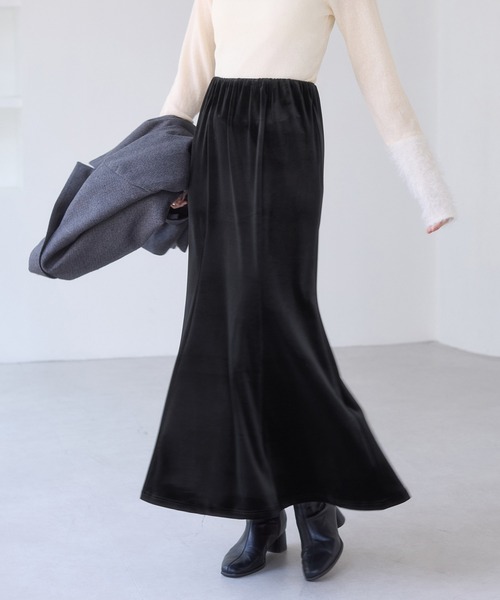 VIS(ビス)の「ベロアナロースカート(スカート・レディース・ブラック/ダークブラウン・S/M)」の4枚目の写真
