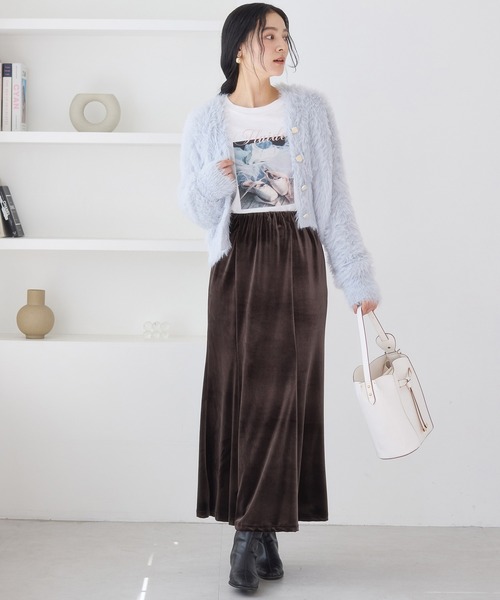 VIS(ビス)の「ベロアナロースカート(スカート・レディース・ブラック/ダークブラウン・S/M)」の9枚目の写真