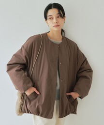 green label relaxing（グリーンレーベルリラクシング）の「［size SHORTあり］パフィー ノーカラー ブルゾン 撥水 保温性 ウォッシャブル（ブルゾン）」