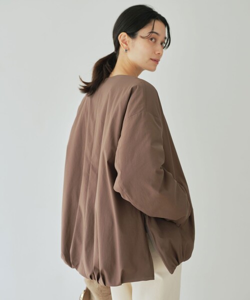 size SHORTあり］パフィー ノーカラー ブルゾン 撥水 保温性