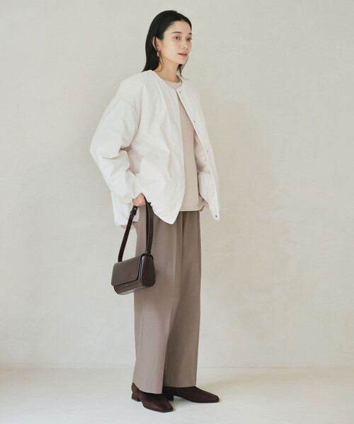 size SHORTあり］パフィー ノーカラー ブルゾン 撥水 保温性